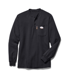 Rasco Fire Retardant Black Henley T-Shirt